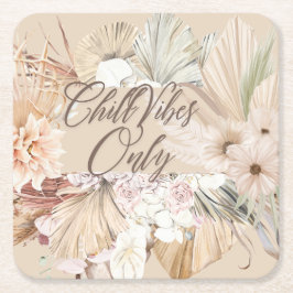 ボーホーフラワーコースター スクエアペーパーコースター