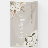 ボーホーフローラニュートラル赤ちゃんシャワーのバナー 横断幕 (縦)