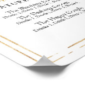 ボーホーブラッシュピンクのフローラ金ゴールドの署名ドリンクの看板 ポスター (角)