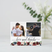 ボーホーブルーム | ワインレッドとネイビー 2枚の写真のお礼 ポストカード (スタンド正面)