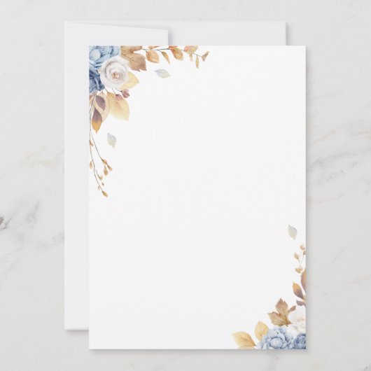 ボーホーブルーリトルパンプキン ファーストバースデー招待状 招待状 (裏面)