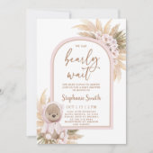 ボーホーベアベイビーシャワーガール招待状 招待状 (正面)