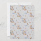 ボーホーベイビーのテディベア招待状 招待状 (裏面)