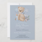 ボーホーベイビーのテディベア招待状 招待状 (正面)