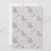 ボーホーベイビーのテディベア招待状 招待状 (裏面)