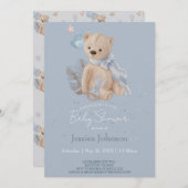 ボーホーベイビー テディベア 招待状 (正面/裏面)