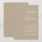 ボーホーベージュの結婚式招待状 招待状 (正面/裏面)