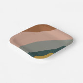 ボーホーミニマルアース音色の音波パターン ペーパープレート (傾斜あり)