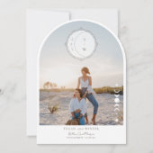 ボーホームーンスターセーブザデート アーチ写真 ウェディング 招待状 (正面)