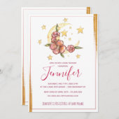 ボーホームーンベイビーシャワー 招待状 (正面/裏面)