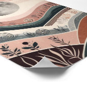 ボーホームーンライトランドスケープ - 月のアブストラクト ポスター (角)