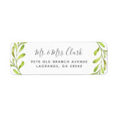 ボーホーリーフ ウェディング 返信住所ラベル ラベル (正面)