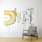 ボーホーレインボーとひまわりのベイビーシャワー タペストリー (インサイチュ(横))