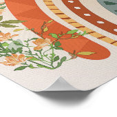 ボーホーレインボーフラワー保育園プリント子供部屋ポスター ポスター (角)