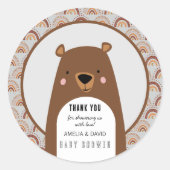 ボーホーレインボーベア ニュートラル ベビーシャワー サンクス ラウンドシール (正面)