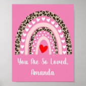 ボーホーレインボーレパードハートパターン保育園の壁 ポスター (正面)