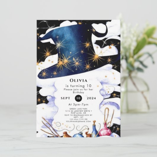 ボーホーワンド魔法ウィザード誕生日 招待状 (スタンド正面)