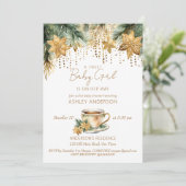 ボーホー冬のベイビーシャワーティーパーティーテンプレート 招待状 (スタンド正面)