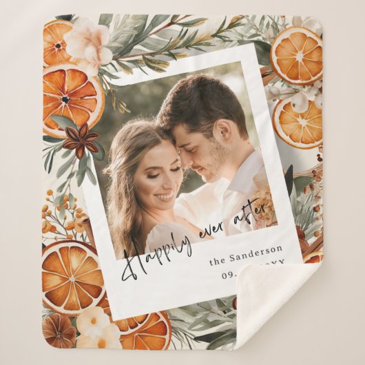 ボーホー冬の休日の後に幸せに結婚なる シェルパブランケット (正面)