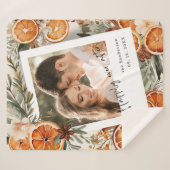 ボーホー冬の休日の後に幸せに結婚なる シェルパブランケット (正面(横))