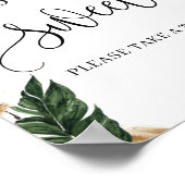 ボーホー夏のトロピカルリーフラブイズスイートサイン ポスター (角)