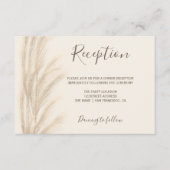 ボーホー夏のパンパスグラス水彩ウェルカムボード エンクロージャーカード (正面)