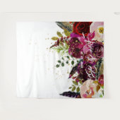 ボーホー大胆バーガンディーフラワーフェスティバル結婚式背景 タペストリー (正面(横))