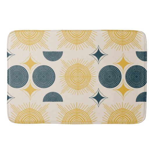ボーホー天日月文様 バスマット (正面)