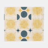 ボーホー天日月文様 フリースブランケット (正面(横))