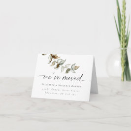 ボーホー引越しのお知らせ ミニマル スクリプト エレガント 案内状