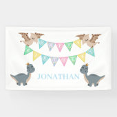 ボーホー恐竜バースデーブルー 横断幕 (横)