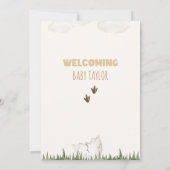 ボーホー恐竜 赤ちゃんのシャワー招待状 おとこの子です 招待状 (裏面)