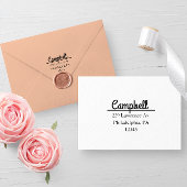 ボーホー手書き文字の差出人住所スタンプ セルフインキングスタンプ