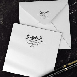 ボーホー手書き文字の返送住所スタンプ セルフインキングスタンプ