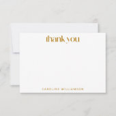 ボーホー抽象的な形のピンクと黄色のカスタムネーム サンキューカード (正面)