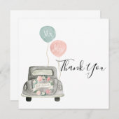 ボーホー春の結婚式のお礼カード 招待状 (正面/裏面)