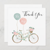 ボーホー春の結婚式のお礼カード 招待状 (正面/裏面)