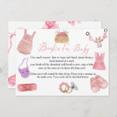 ボーホー服飾ラインの赤ちゃんへの本のリクエストカード 招待状 (正面/裏面)