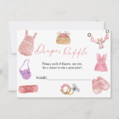 ボーホー服 おむつくじ 赤ちゃんシャワーのためのカード 招待状 (正面)