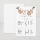 ボーホー服 オールドワイズテイルズ ベイビーシャワー ゲーム カード (正面/裏面)