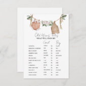 ボーホー服 オールドワイズテイルズ ベビーシャワー ゲーム カード (正面/裏面)