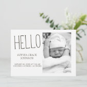 ボーホー森林の動物たちのかわいい写真ベイビー発表 招待状 (スタンド正面)