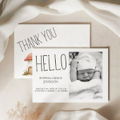 ボーホー森林の動物たちのかわいい写真ベイビー発表 招待状