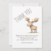 ボーホー森林の動物たちのかわいい写真ベイビー発表 招待状 (裏面)