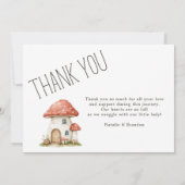 ボーホー森林の動物たちの写真を使ったベイビーアナウンスメント 招待状 (裏面)