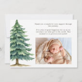 ボーホー森林の動物たちの写真を使ったベイビーアナウンスメント 招待状 (裏面)