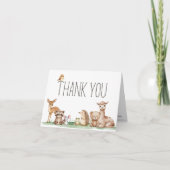 ボーホー森林の動物たち ベビーシャワー サンキューカード (正面)