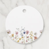 ボーホー水彩の野生の花のブライダルシャワーのタグ フェイバータグ (裏面)