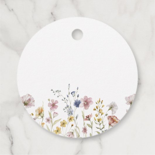 ボーホー水彩の野生の花のブライダルシャワーのタグ フェイバータグ (裏面)