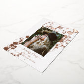 ボーホー水彩の野生の花の卒業式ローズゴールド 箔招待状 (回転した状態)